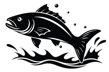 fish jumping out of the water, silhouette.