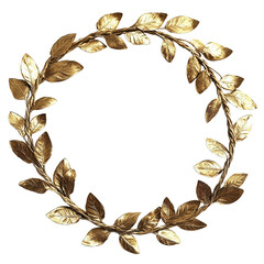 detailed roman gold leaf circle headband with a realistic look

