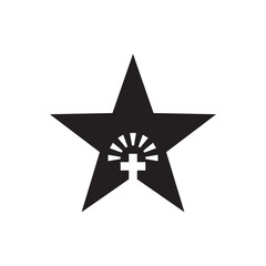 Star and church flat icon vector illustration. Christian religion icon, spiritual symbol silhouette icon vector illustration. 