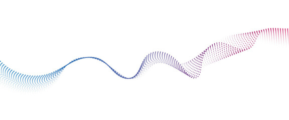 Flowing Dot Wave halftone gradient pattern on transparent background	
