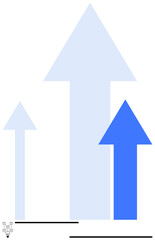 Three arrows pointing upward, emphasizing increasing growth and goal achievement. Ideal for business, success, achievement, progress, opportunity, aspiration personal development. Flat simple