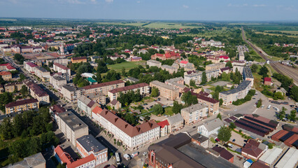 Gusev, Kaliningrad region, Russia June 22 2021 Aerial View showcasing the cityscape