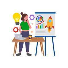 Successful Project Launch Step by Step Plan Vector Illustration