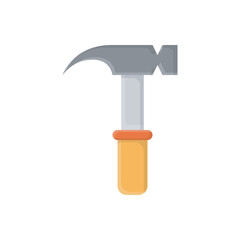 hammer flat icon vector illustration. Handymans tool element, construction work tool symbol vector illustration. 