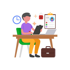 Accurate Updating Records Maintenance Procedures Vector Illustration