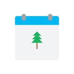 vector calendar icon. Christmas calendar flat icon vector design illustration. 