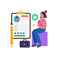 Fototapeta premium Professional Resume Writing Expert Techniques Vector Illustration