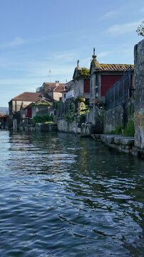Combarro, horreos and stone crosses overlooking peaceful water in galicia, spain