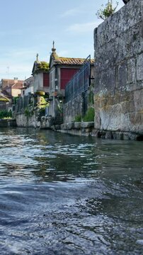 Combarro, horreos and stone crosses overlooking peaceful water in galicia, spain