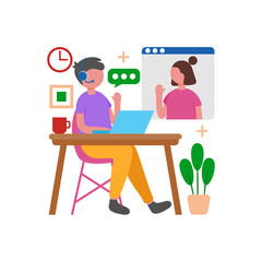 Set up virtual meetings easily Vector Illustration