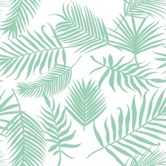 Pattern of light green palm leaves