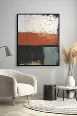 Abstract textured Acrylic Painting on canvas minimal brush strokes