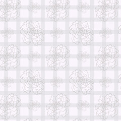 Floral checks seamless vector pattern