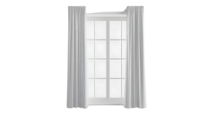 Elegant Window with White Curtains and Glass Panels for Interior Design Inspiration