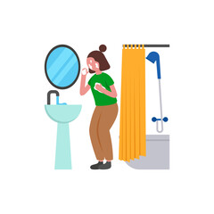 Fototapeta premium Refreshing Evening Face Wash Flat Vector Illustration