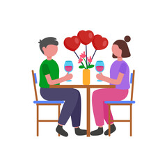 Romantic Valentine's Day Love Celebration Flat Vector Illustration