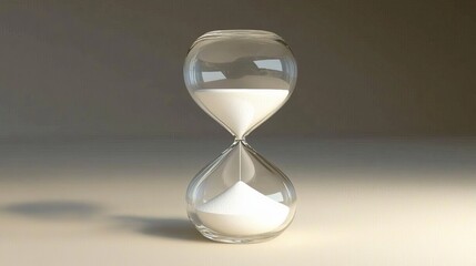 The image showcases an hourglass with sand as a measure of time and time passing.