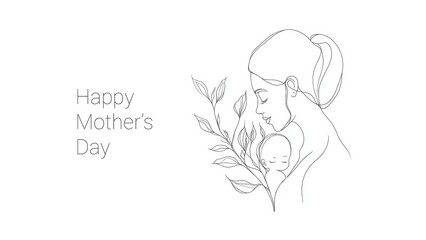 Happy mother's day card on black and white