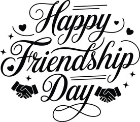 Happy Friendship Day typography design 