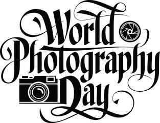 World Photography Day typography design 
