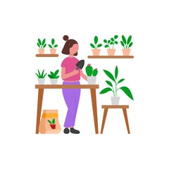 Therapeutic Plant Care Flat Vector Illustration