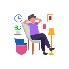 Stress Relief Break Time Flat Vector Illustration
