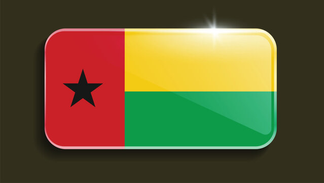 Square Guinea Bissau Flag with Original color