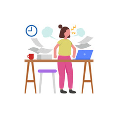 Workplace Frustration Management Flat Vector Illustration