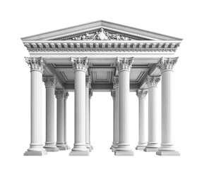 Exploring classical architecture temple structure design isolated on transparent background, png