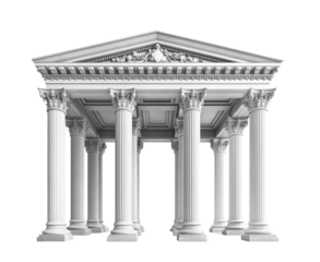 Exploring classical architecture temple structure design isolated on transparent background, png