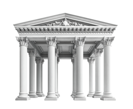 Exploring classical architecture temple structure design isolated on transparent background, png