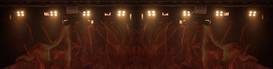 Abstract texture background for design. Stage light and smoke on stage, lighting and spotlights