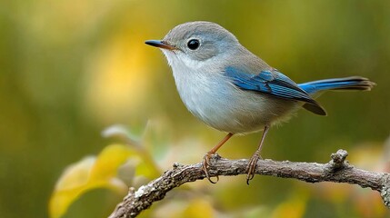 Splendid fairy wren bird perched on a branch,