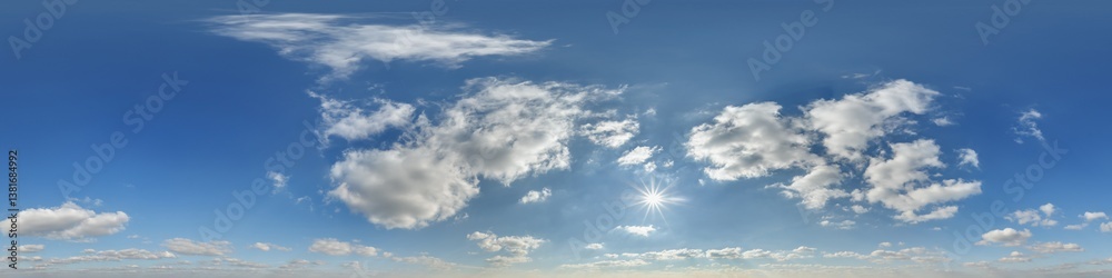 Canvas Prints blue sky hdri 360 panorama with pink clouds before sunset with zenith for use in 3d graphics as sky 