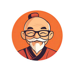 Fototapeta premium simple Chinese style logo with ancient elements