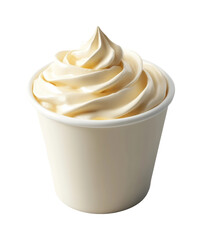 Delicious soft serve ice cream cup dessert shop food isolated on transparent background, png