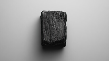 Naklejka premium Textured Black Rock on White Background for Abstract Art Projects