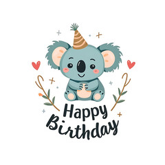 happy birthday koala icon