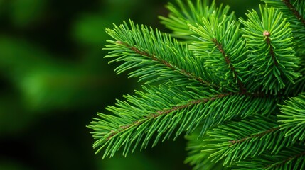 Lush Evergreen Pine Needle Close-Up on a Natural Background Capturing the Beauty of Nature's Greenery