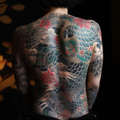 Japanese tattoo irezu on the back 