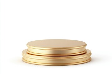 Golden Podium Product Display Minimalist Stage for Showcase on White