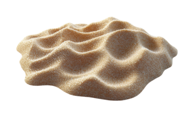 Creating sand dunes beach natural scene daylight isolated on transparent background, png