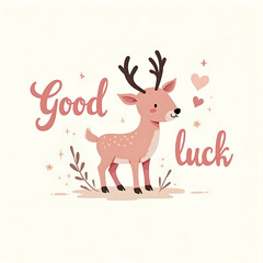 good luck pink deer icon