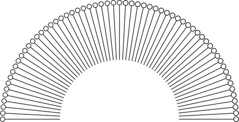 Rays with outline circles at the ends