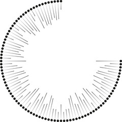 Rays with dots at the ends