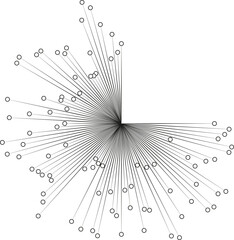 A radial pattern of irregular rays
