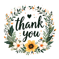 thank you card  icon with flowers