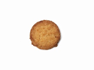 Top view of baked cookies isolated on white background	