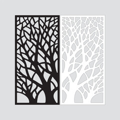 Tree Silhouette Metal Cutting Design  Artistic Plasma & Laser Cut Pattern