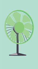 Obraz premium Green electric fan on mint background - minimal design and fresh life concept art